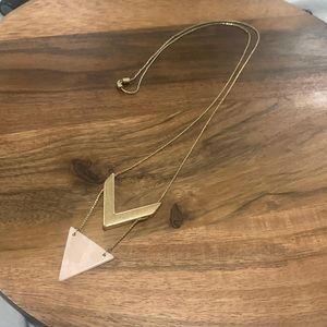 Long pink and gold necklace